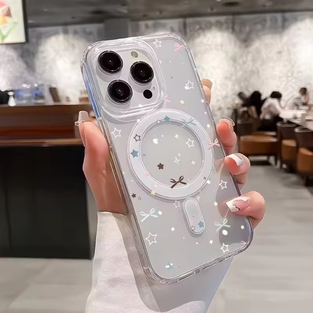 Clear Magsafe Case - Yıldız Baskılı Şeffaf Telefon Kılıfı iPhone