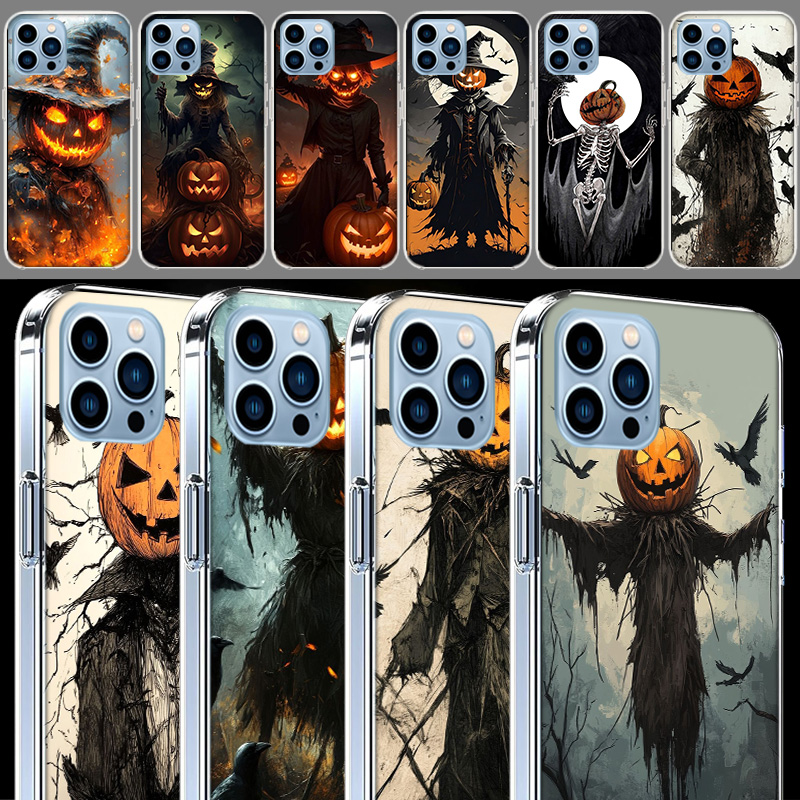 Phone Cases Com - Cadılar Bayramı Balkabağı Adamı Kılıfları Telefon