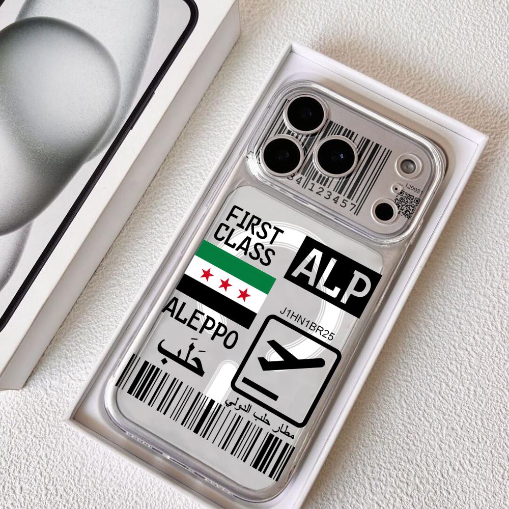 Clear Magsafe Case - Uçak seyahat bileti Suriye Telefon Kılıfı