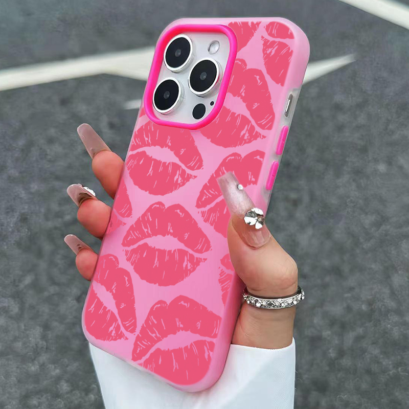Phone Cases Girls - Seksi Kız Pembe Dudak Desenli Tasarım