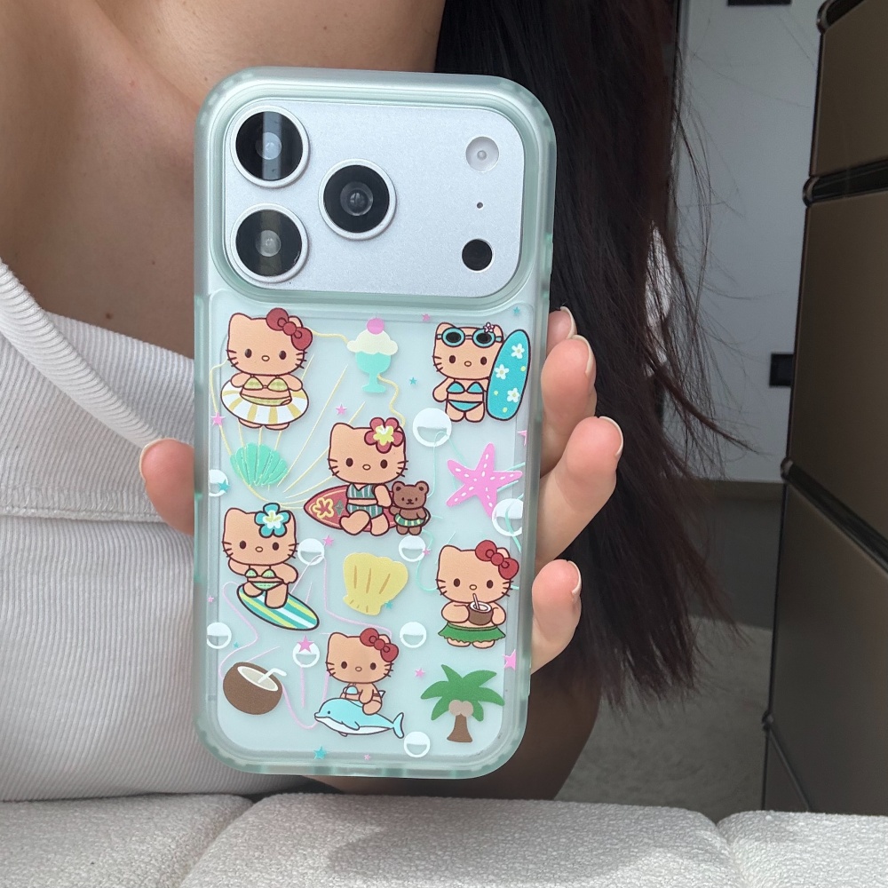 Phone Cases Hello Kitty - Yaz Kabuğu Yıldız Sörfü Seksi Siyah
