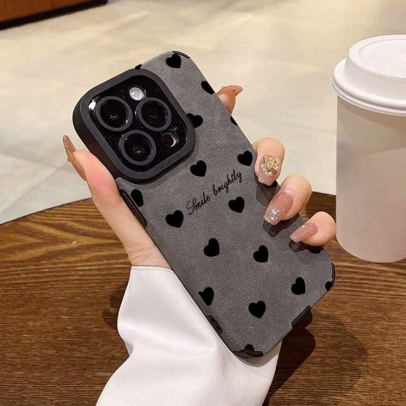 Phone Cases Expensive - Yeni Lüks Siyah Kalp Desenli Yumuşak