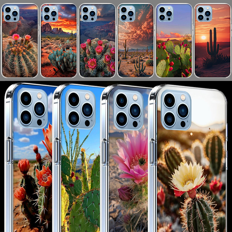Phone Cases Com - Kaktüslü Pitoresk Çöl Desenli Telefon Kılıfı