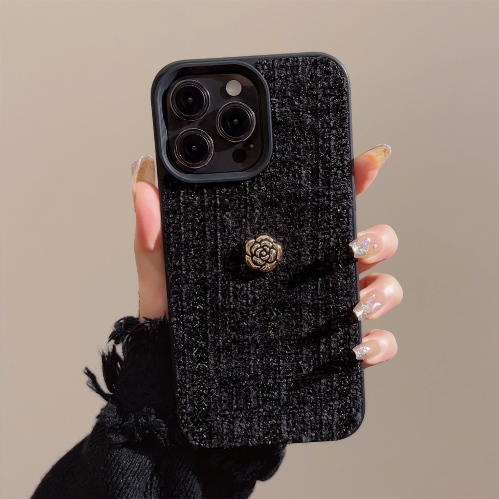 Phone Cases Expensive - Lüks 3D Altın Kamelya Çiçekli Telefon