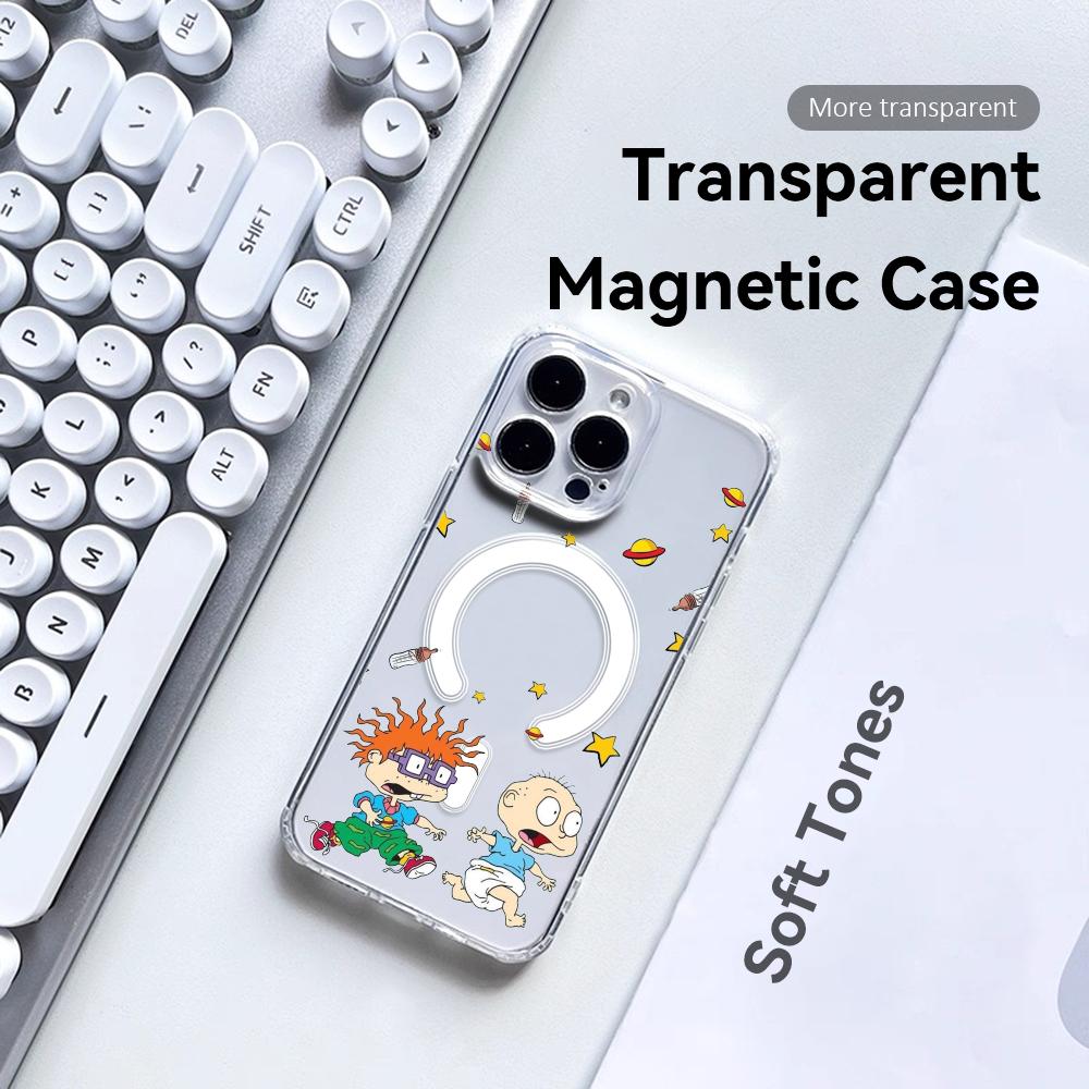 Clear Magsafe Case - Anime R-Rugrats r-Rugratg Telefon Kılıfı iPhone