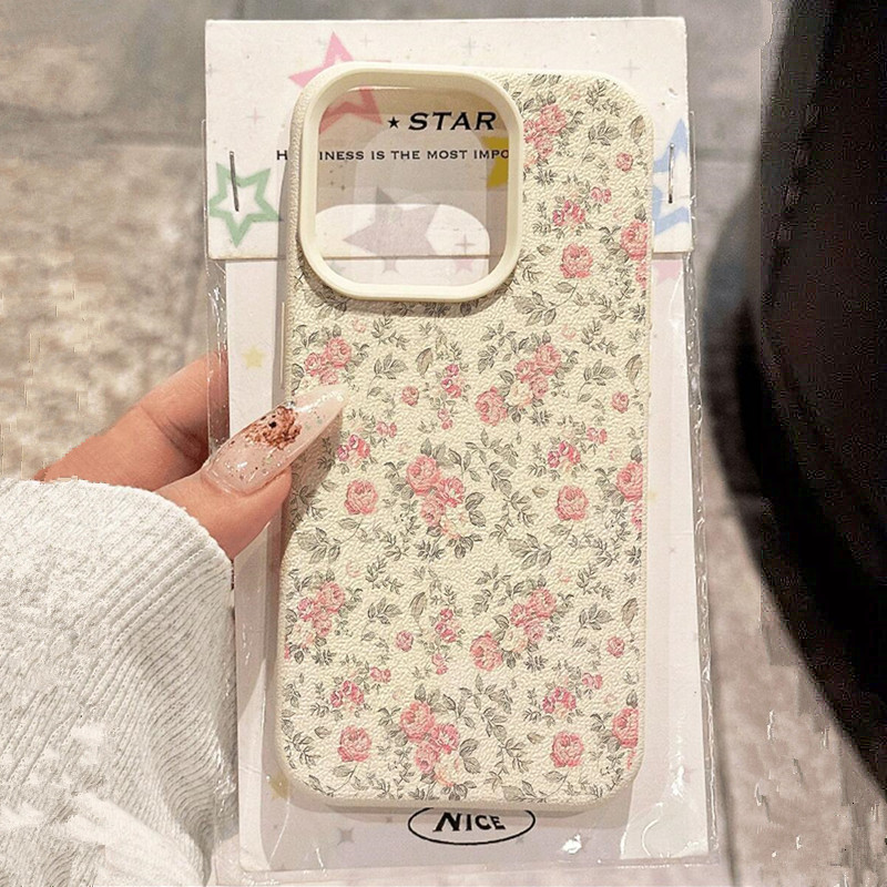 Phone Cases Girls - Sevimli Kız Çiçek Desenli Beyaz Klasik