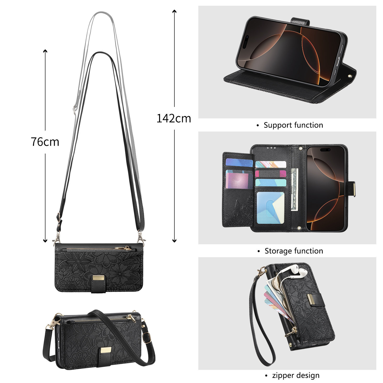 Deri Fermuarlı Çapraz Askılı C - Flip Leather Case incelemesi ve fiyatı