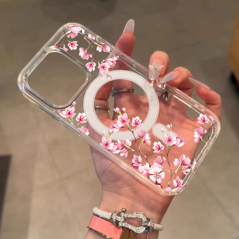 Lüks Pembe INS Çiçekli Kılıf i - Clear Magsafe Case incelemesi ve fiyatı