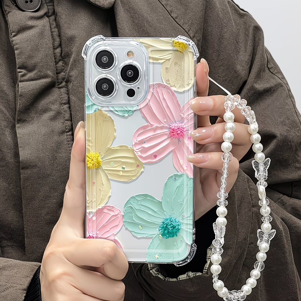 Renkli Çiçek Desenli Şeffaf TP - Phone Cases Drop Proof incelemesi ve fiyatı