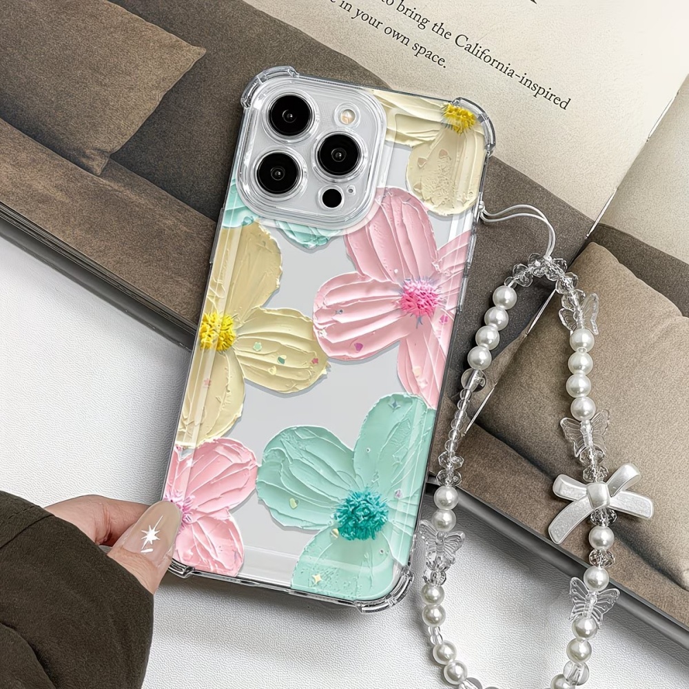 Renkli Çiçek Desenli Şeffaf TP - Phone Cases Drop Proof incelemesi ve fiyatı