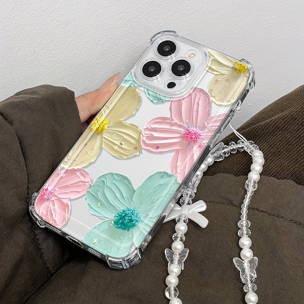 Renkli Çiçek Desenli Şeffaf TP - Phone Cases Drop Proof incelemesi ve fiyatı