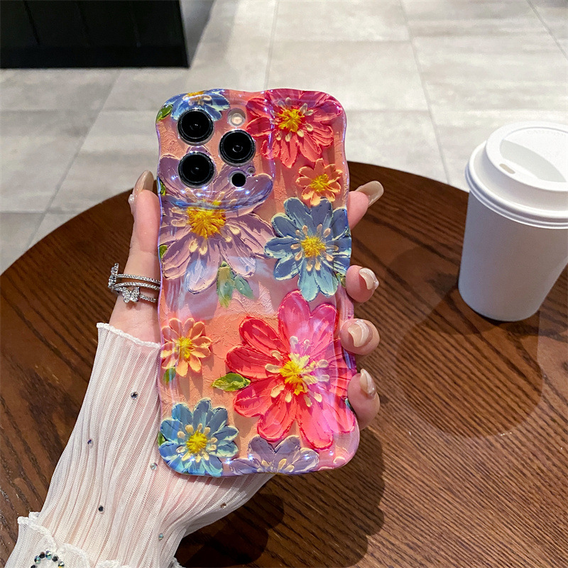 Retro Mavi Işıklı Yağlı Boya Ç - Phone Cases Art incelemesi ve fiyatı