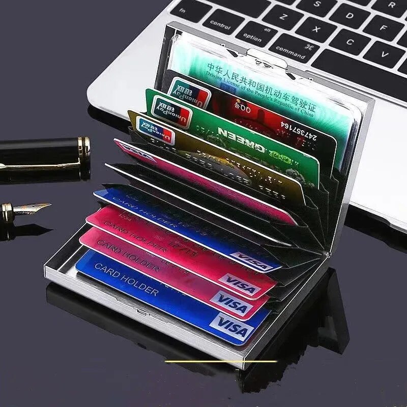 10 Yuvaları Paslanmaz Kredi Ka - Slim Card Slot Case incelemesi ve fiyatı