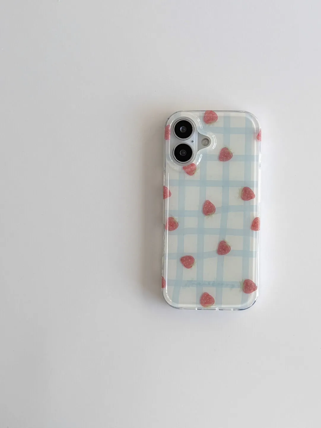 Taze Mavi Kareli Desenli Çilek - Phone Cases Expensive incelemesi ve fiyatı