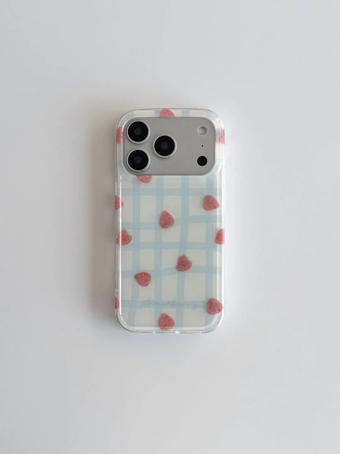 Taze Mavi Kareli Desenli Çilek - Phone Cases Expensive incelemesi ve fiyatı