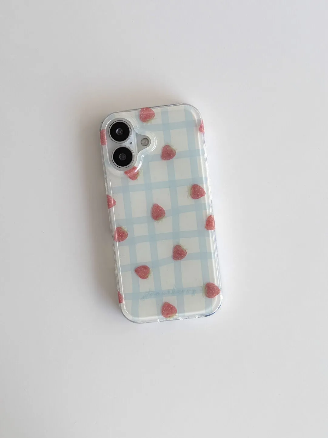 Taze Mavi Kareli Desenli Çilek - Phone Cases Expensive incelemesi ve fiyatı