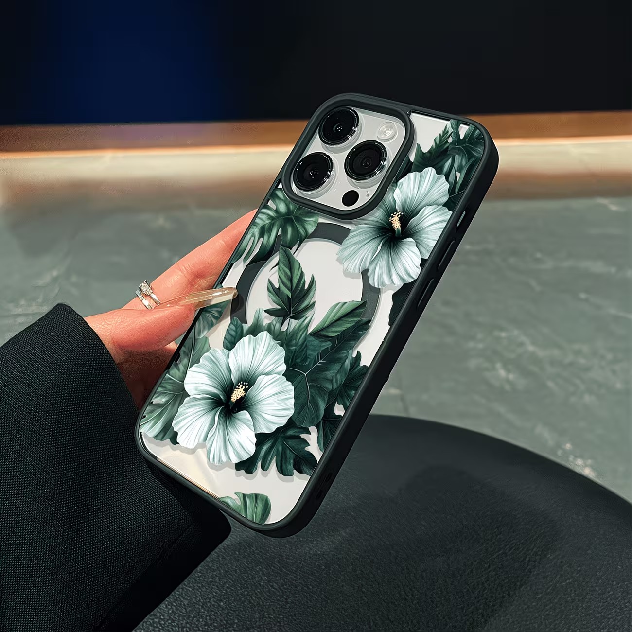 Yeşil Çiçek Desenli Telefon Kı - Clear Magsafe Case incelemesi ve fiyatı