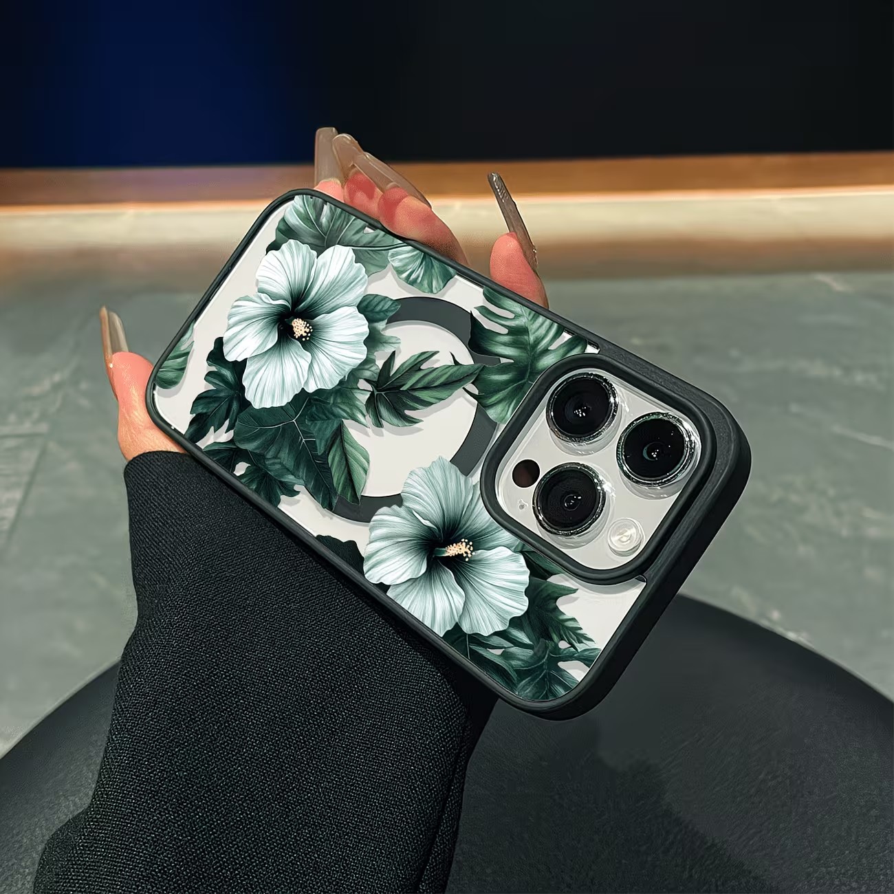 Yeşil Çiçek Desenli Telefon Kı - Clear Magsafe Case incelemesi ve fiyatı